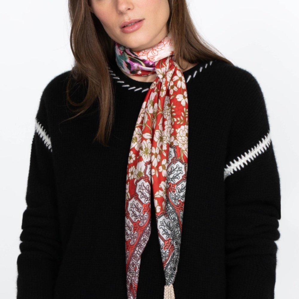 JOHNNY WAS Block Silk Scarf - Picture 4 of 8